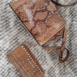 Michael Kors snake skin handbag and wallet